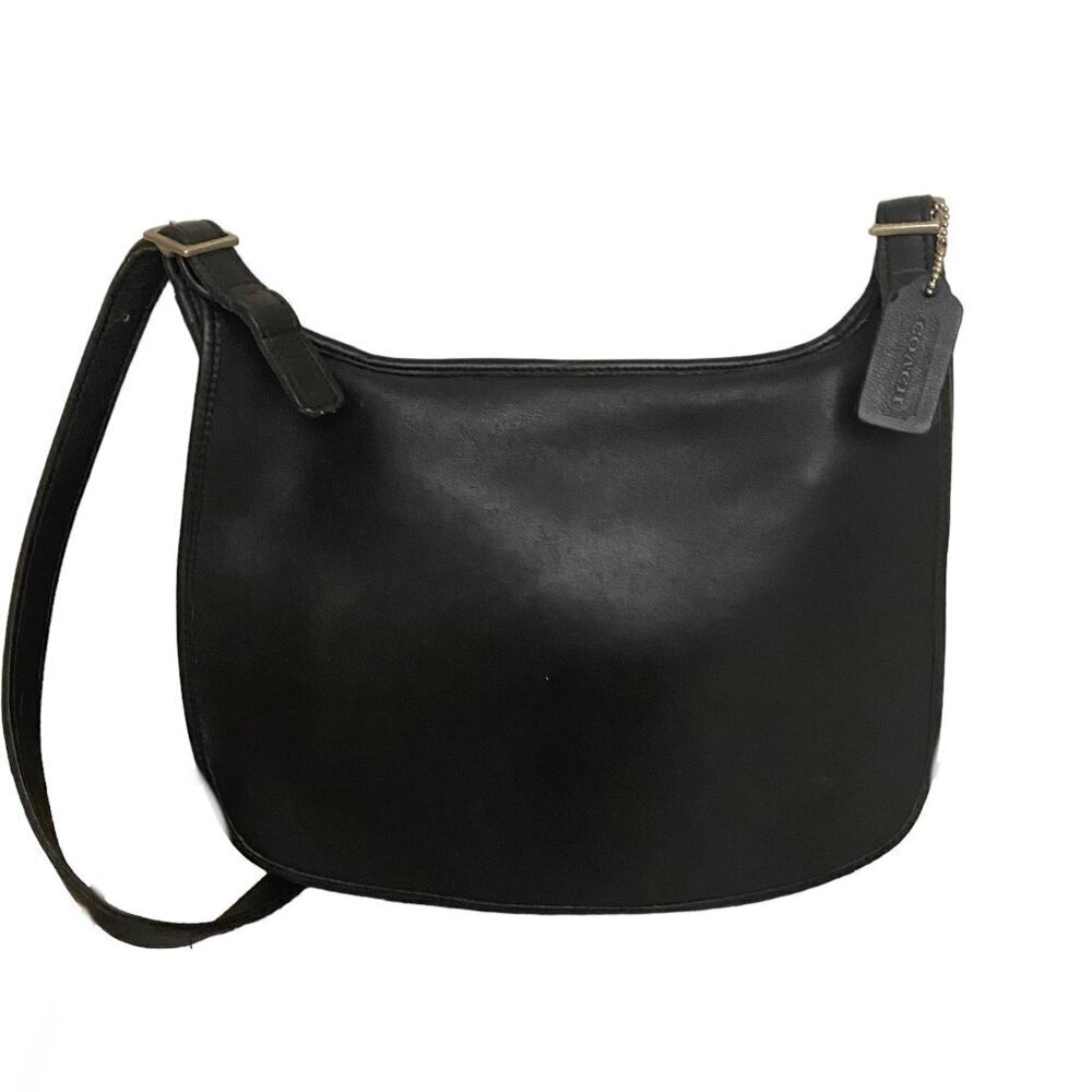 Vintage Coach 9134 Slim Hippie Flap Leather Crossbody Shoulder Bag in Black - Picture 6 of 10
